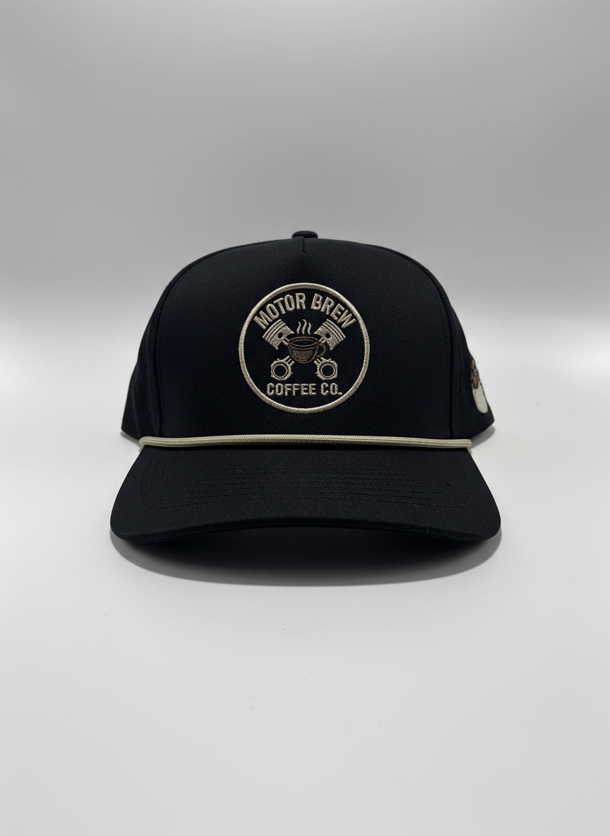 Motor Brew Rope Hat — Black/Cream