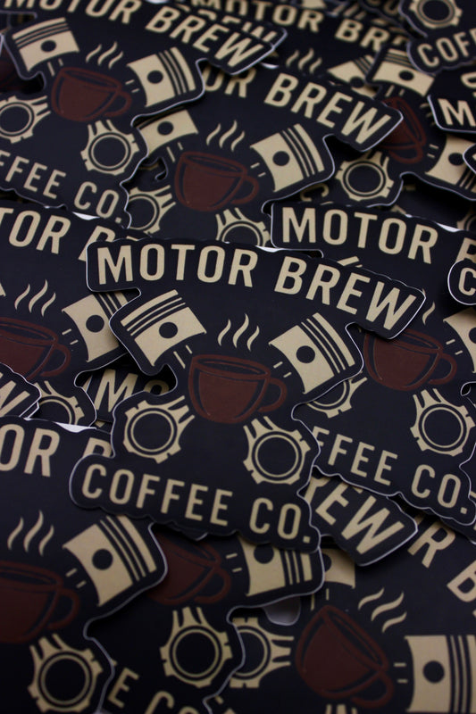Motor Brew Coffee Co. Logo Sticker – 3×3 Die Cut Matte Finish