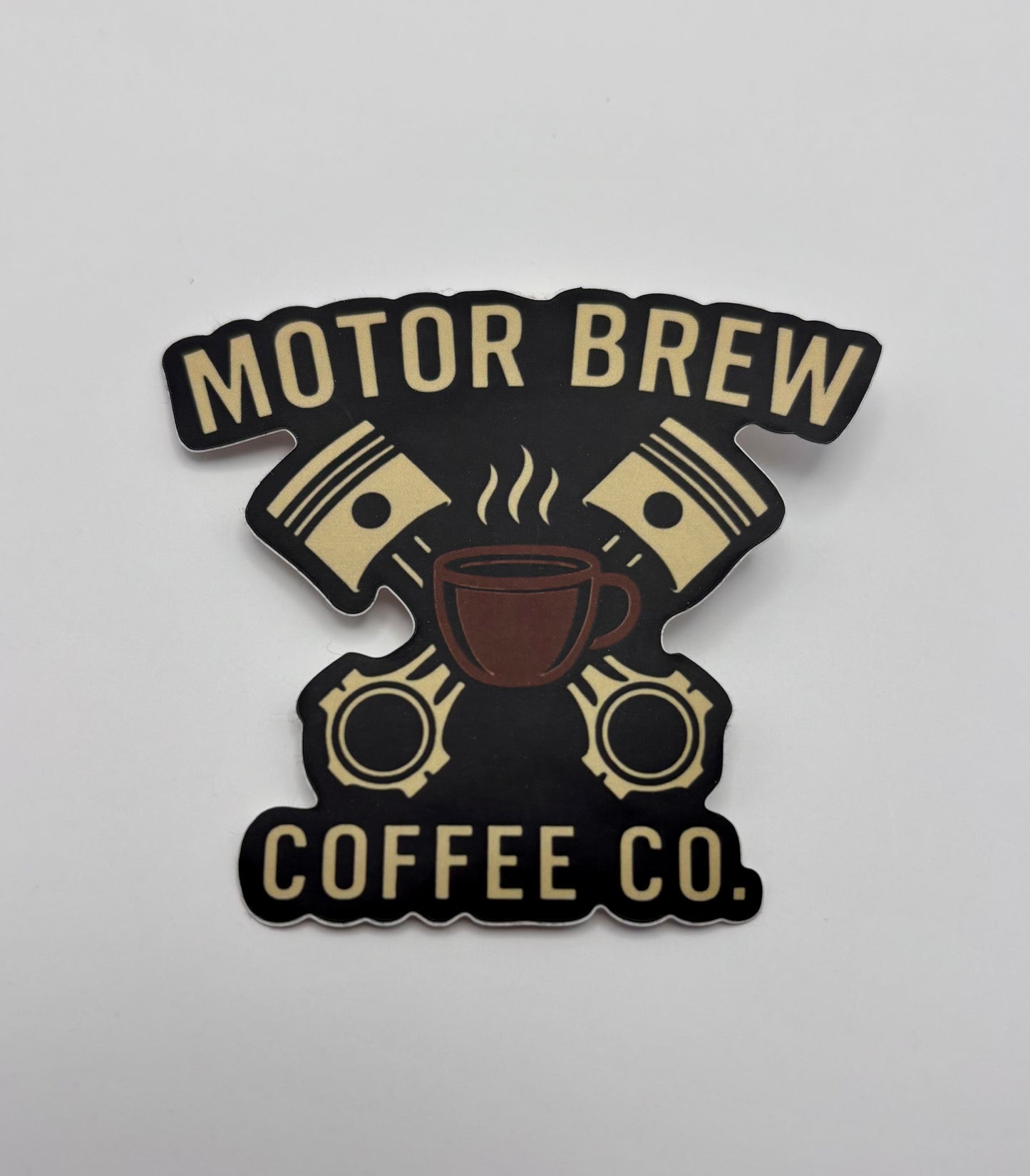 Motor Brew Coffee Co. Logo Sticker – 3×3 Die Cut Matte Finish